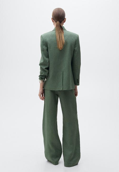 MANGO - Trousers Musgo - Medium Green