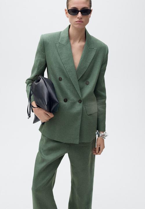 MANGO - Trousers Musgo - Medium Green