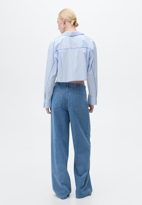 MANGO - Trousers Maria - Open Blue