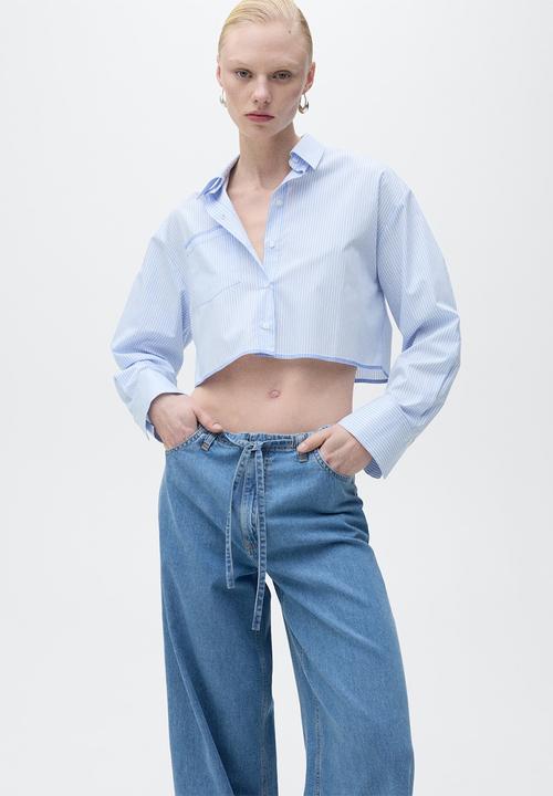 MANGO - Trousers Maria - Open Blue