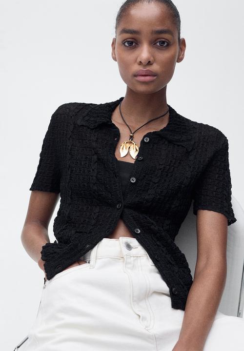 MANGO - Cardigan Olas - Black