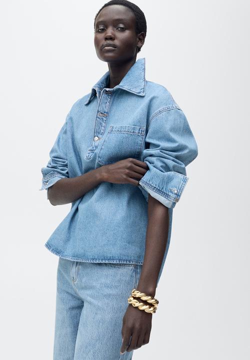 MANGO - Blouse Danila - Open Blue