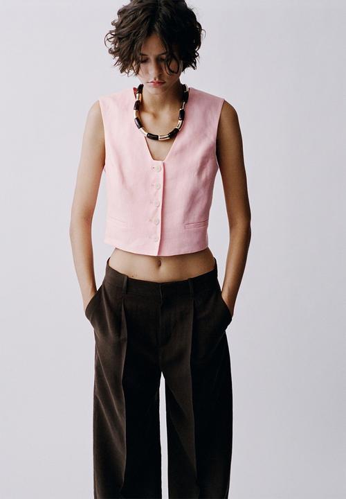 MANGO - Vest Boreli - Light Pastel Pink