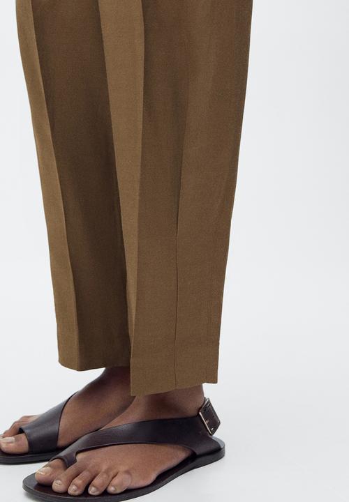 MANGO - Trousers Moskito - Green