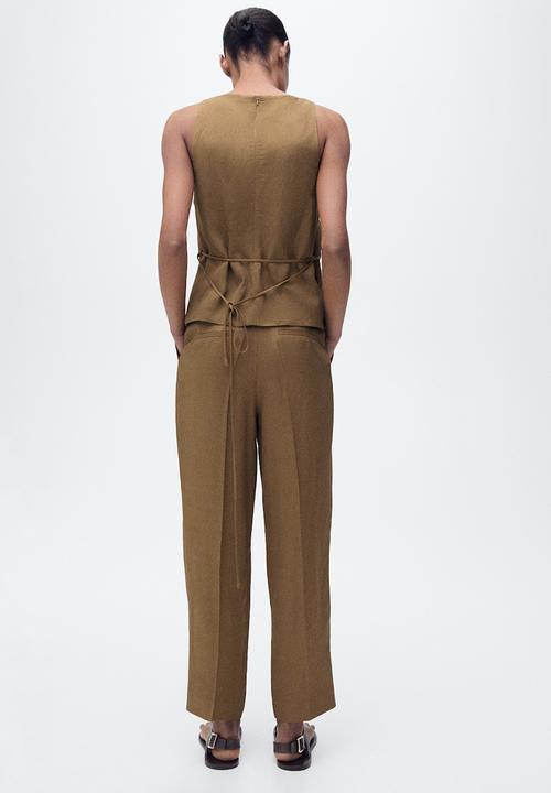 MANGO - Trousers Moskito - Green