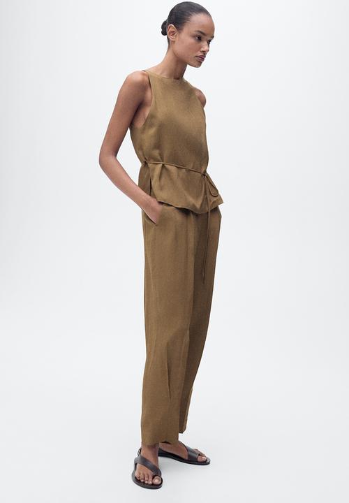 MANGO - Trousers Moskito - Green