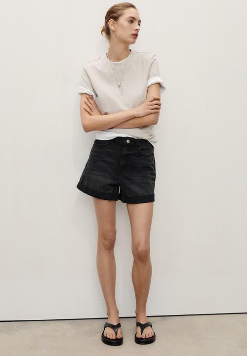 MANGO - Shorts Mom80 - Open Gray