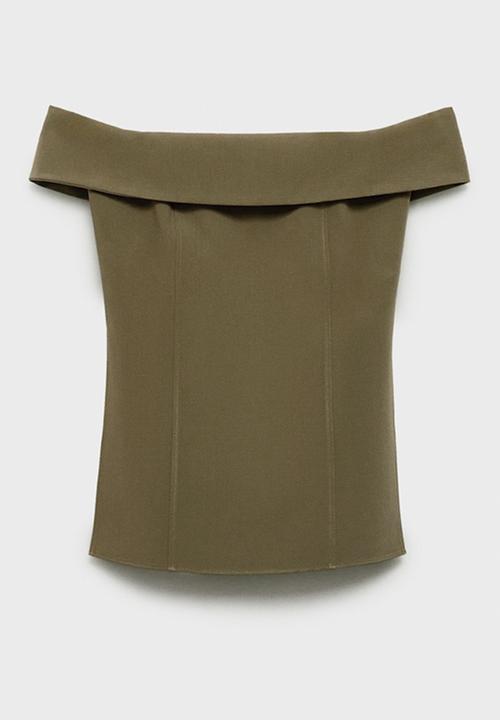 MANGO - Top Box - Khaki