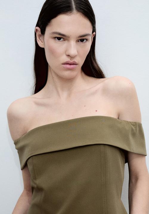 MANGO - Top Box - Khaki