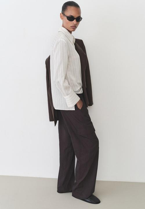 MANGO - Trousers Wolly - Charcoal