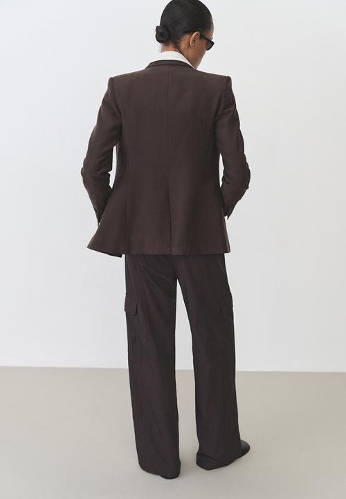 MANGO - Trousers Wolly - Charcoal