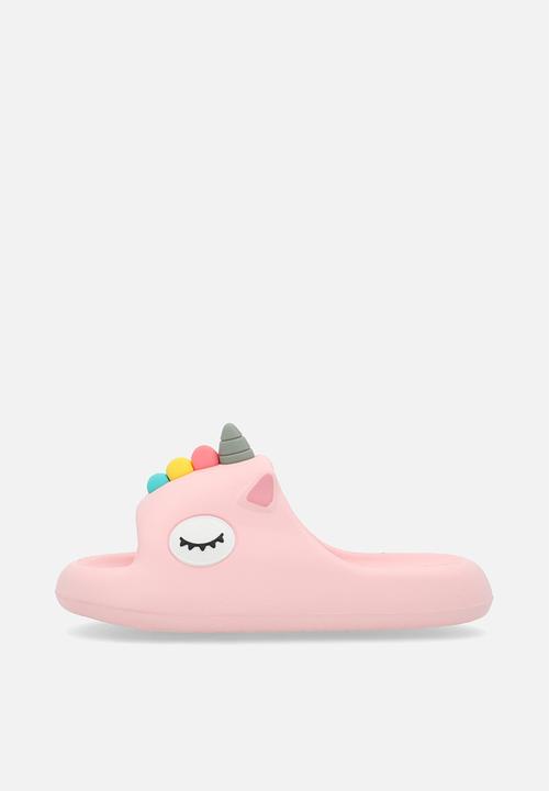 Pop Candy - Sleeping dino slip ons - pink/multi