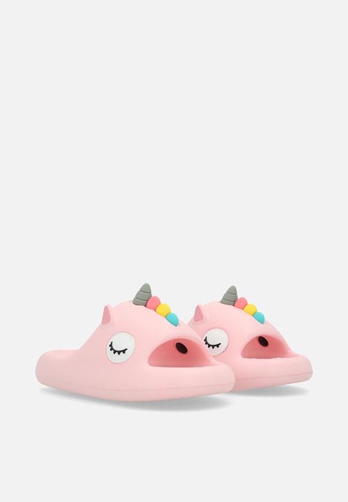 Pop Candy - Sleeping dino slip ons - pink/multi