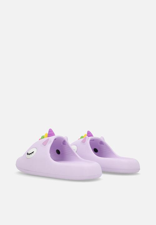 Pop Candy - Sleeping dino slip ons - lilac/multi