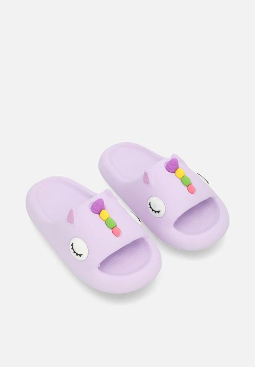 Pop Candy - Sleeping dino slip ons - lilac/multi
