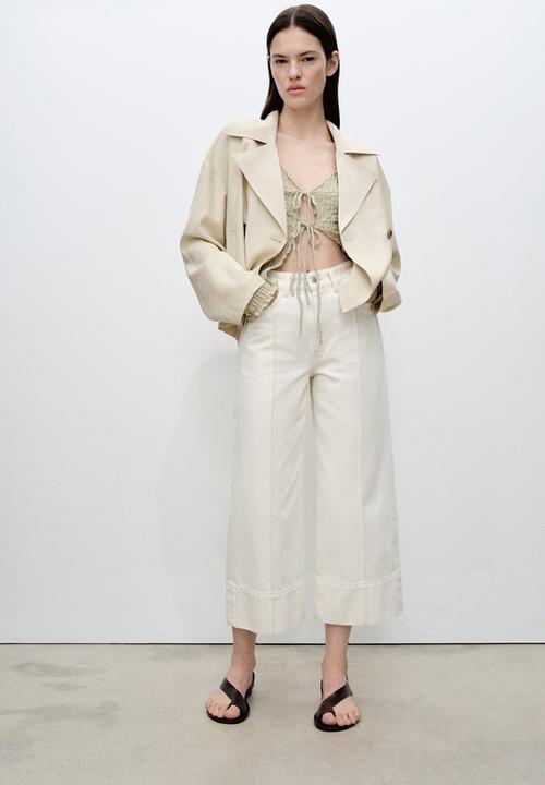 MANGO - Jeans Tessa - Light Beige
