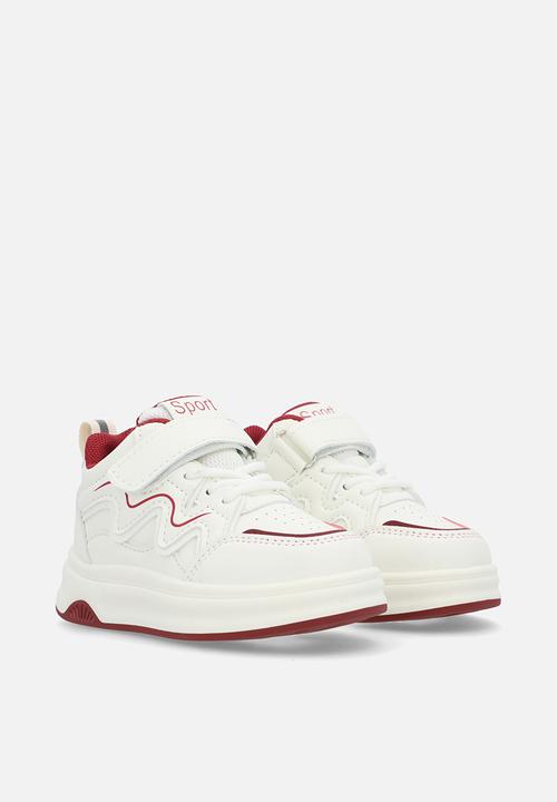 Pop Candy - Adjustable strap sneaker - whilte/maroon 
