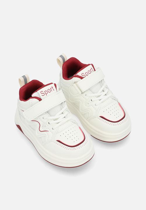 Pop Candy - Adjustable strap sneaker - whilte/maroon 