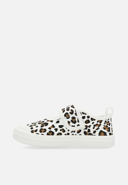 Pop Candy - Single strap sneakers - white/leopard print