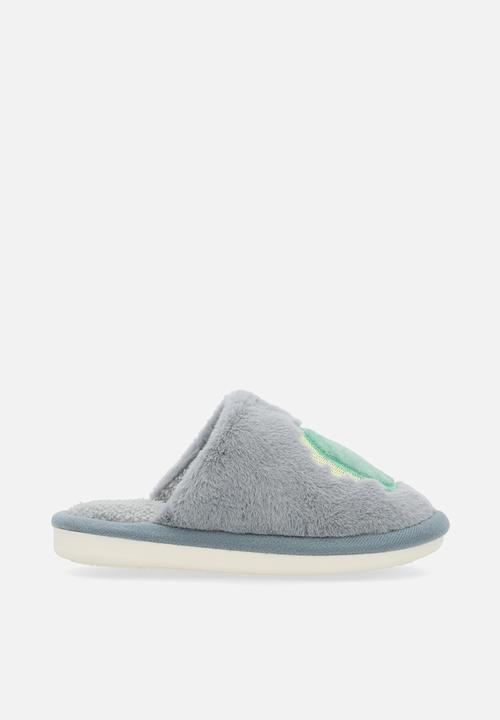 Pop Candy - Dino applique slippers - blue