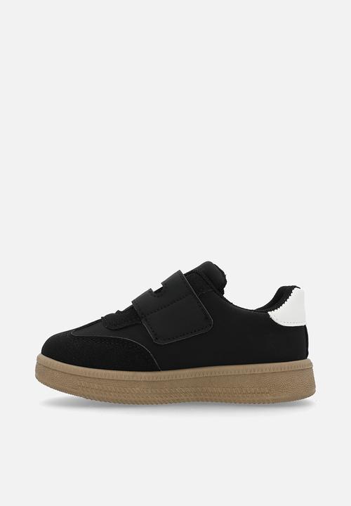 Pop Candy - Adjustable strap fastener sneakers-black & white