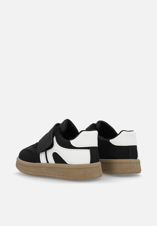 Pop Candy - Adjustable strap fastener sneakers-black & white