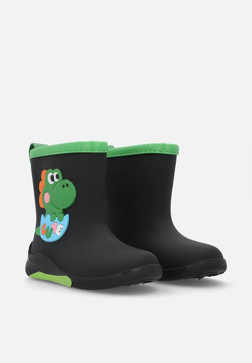 Pop Candy - Dino rainboot - black