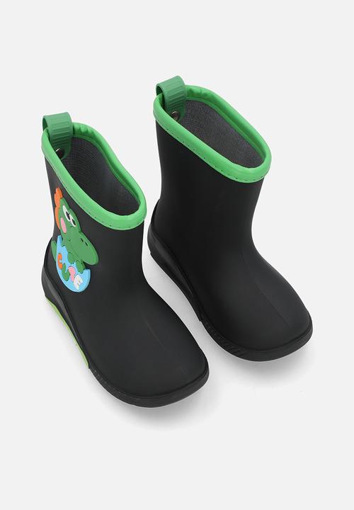 Pop Candy - Dino rainboot - black