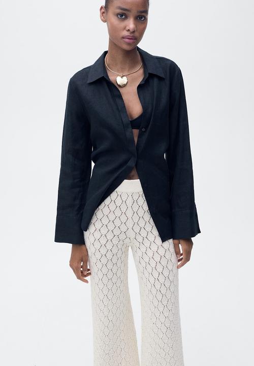MANGO - Trousers Sito - Light Beige
