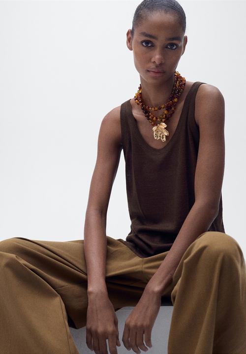 MANGO - Top Lini - Brown