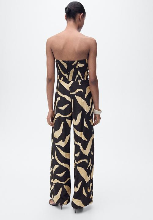 MANGO - Jumpsuit Plumas - Black