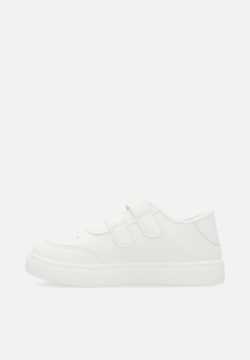 Pop Candy - Twin adjustable strap fastener sneakers - white