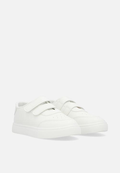 Pop Candy - Twin adjustable strap fastener sneakers - white
