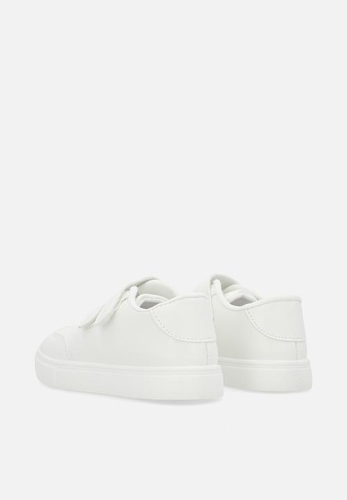 Pop Candy - Twin adjustable strap fastener sneakers - white