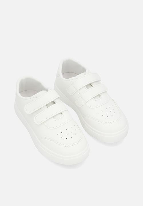 Pop Candy - Twin adjustable strap fastener sneakers - white