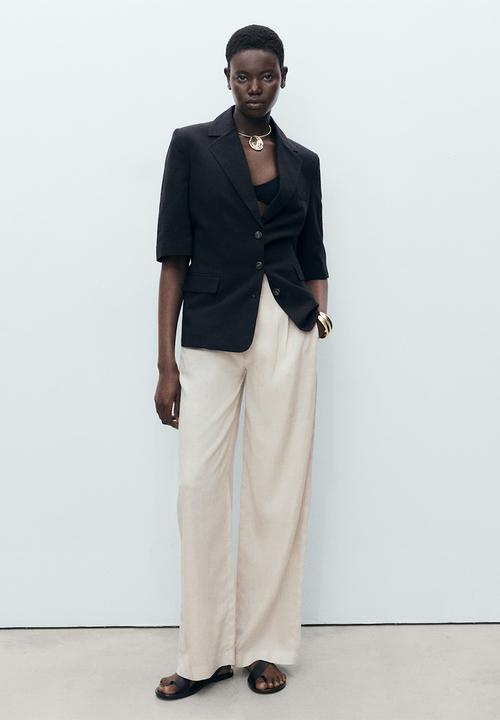 MANGO - Trousers Maneli - Light Pastel Gray