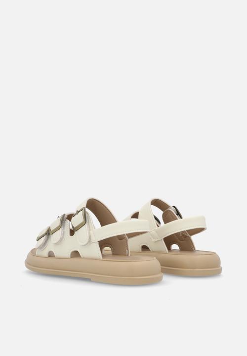 Pop Candy - Twin strap buckle sandal - ecru