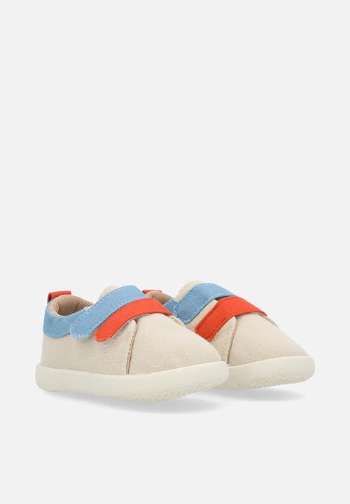 Pop Candy - Twin strap sneakers - beige/blue/orange