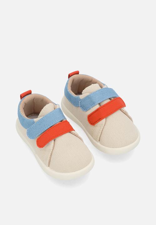Pop Candy - Twin strap sneakers - beige/blue/orange
