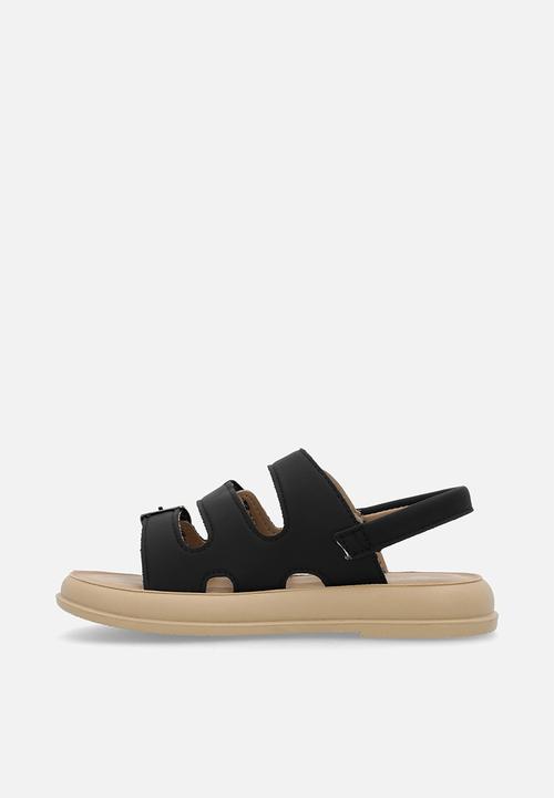 Pop Candy - Twin strap buckle sandal - black