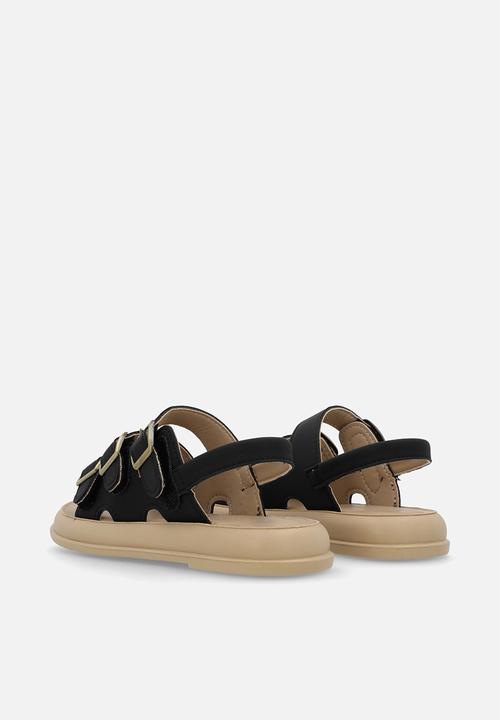 Pop Candy - Twin strap buckle sandal - black