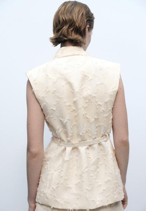 MANGO - Vest Floc - Natural