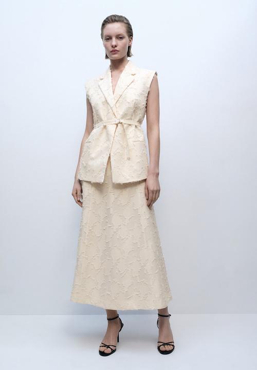 MANGO - Vest Floc - Natural