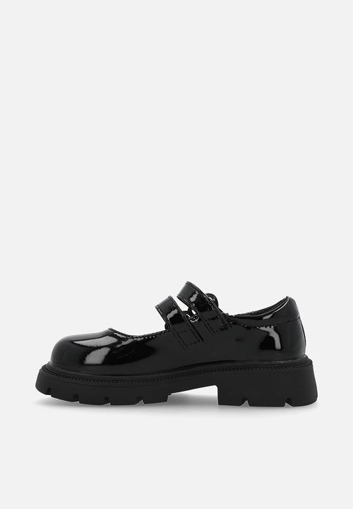 Pop Candy - Twin strap mary jane -black