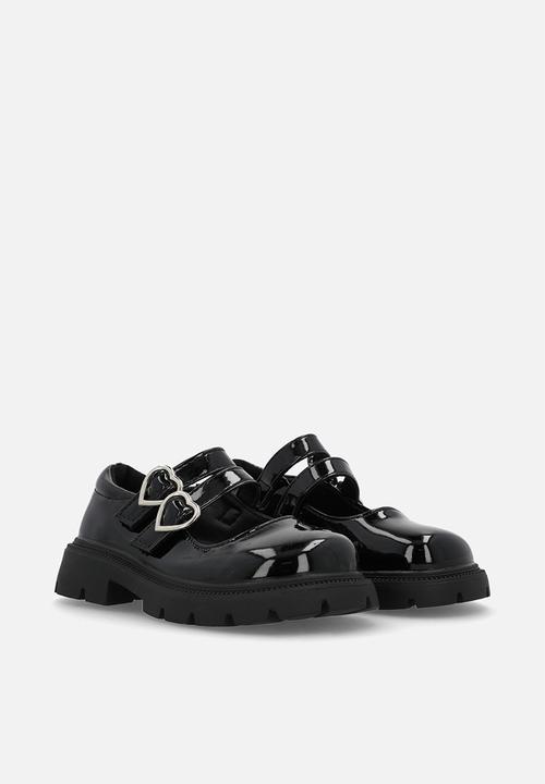 Pop Candy - Twin strap mary jane -black