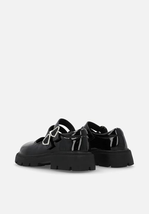 Pop Candy - Twin strap mary jane -black