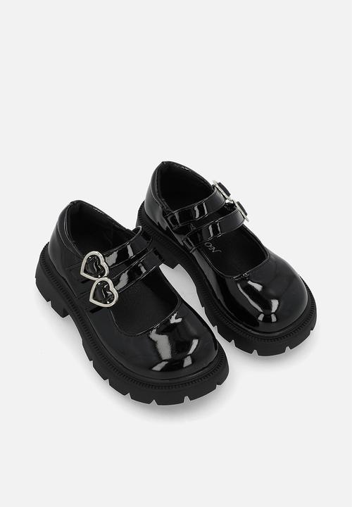 Pop Candy - Twin strap mary jane -black