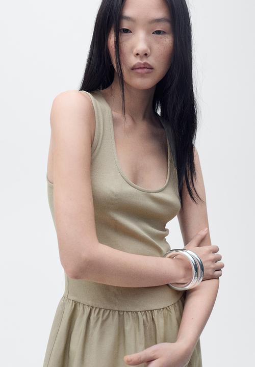 MANGO - Dress Valvi - Khaki