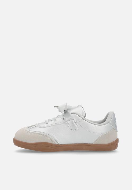 Pop Candy - Lace & adjustable strap fastener sneaker-silver