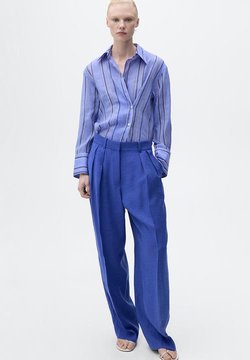 MANGO - Trousers Palma - Medium Blue